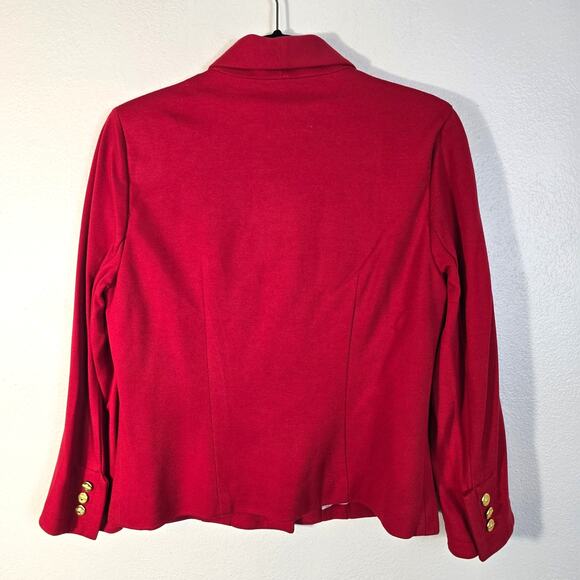 Cabi Beau Jacket Women's 6 Red Gold Button Blazer Bow Classic Career Romantic - Picture 2 of 15